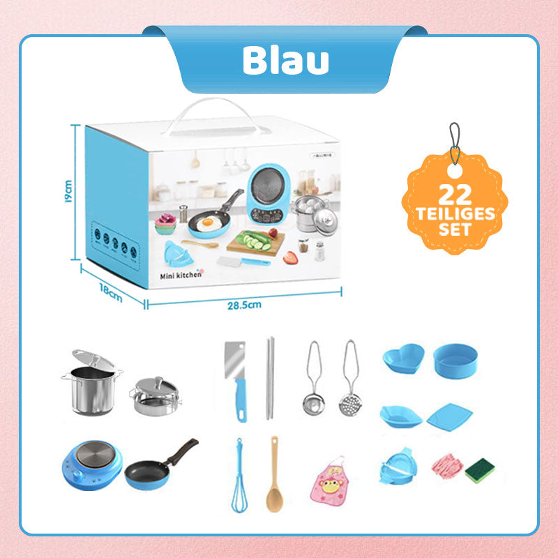 [Bestes Geschenk für Kinder] Mini-Küchen-Kochspielzeug für Kinder – 22-teiliges Set