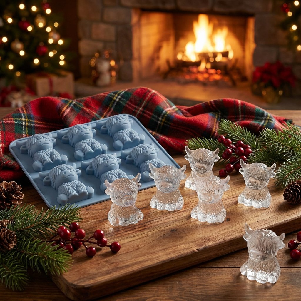 🐰🐮 3D Highland-Cow Eiswürfelform 🧊🎁 Kreative Silikonform für charaktervolle Drinks, Partys & besondere Geschenke – 50% Oster-Special sichern!