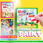 🎨 42% RABATT! ✨ MAGISCHE MALPUZZLE - WASSERFARBBUCH MIT 4 PINSELN, Lernspielzeug für Kinder ab 3 Jahren, Kreatives Beschäftigungsset 🖌️📚