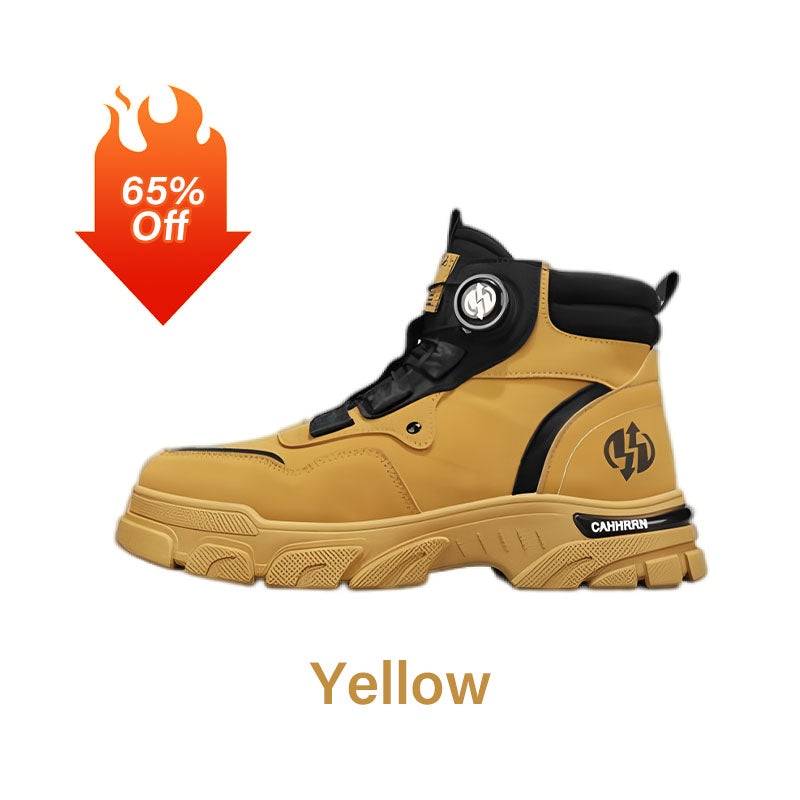 🔄🔄Herren-Outdoor-Arbeitsschuhe mit drehbarem Schnallverschluss 👞👞 Wasserdicht 💦, rutschhemmend 🚶‍♂️, bequem, atmungsaktiv 🌬️