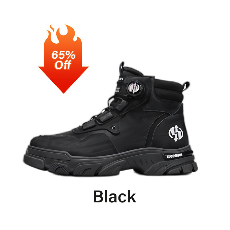 🔄🔄Herren-Outdoor-Arbeitsschuhe mit drehbarem Schnallverschluss 👞👞 Wasserdicht 💦, rutschhemmend 🚶‍♂️, bequem, atmungsaktiv 🌬️