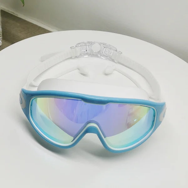 ✨🏊‍Swim Schutzbrille für Erwachsene & Kinder - Anti-Fog Vollschutz, 3-Farben UV-Glas, wasserdichte Ohrstöpsel & Nasenclip, Fit Outdoorfun