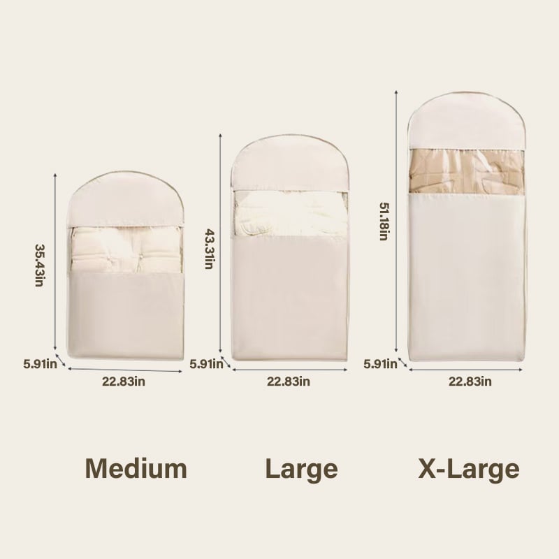 🔥2025 HEISS✨️Platzsparender hängender Kleidersack mit Selbstkompressionsreißverschluss