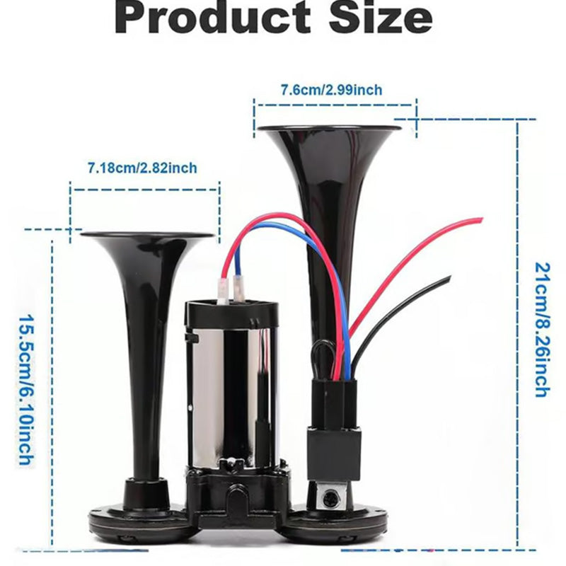 🚨🔥 150 dB Zug-Hupe für SUV & LKW: 12V/24V Universal, militärisch wasserdicht – Sicherheit trifft Autorität! 🚗💨 Einfacher Anschluss, unüberhörbar im Notfall.