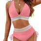 🔥2025 Neuer Typ 49% Rabatt💥Hoch taillierte Bikini-Sets mit Bauchkontrolle und Farbblock-Design👙