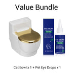 🚽😺 Katzen-Napf Toilette Design: Hygienisch & Platzsparend mit Edelstahlschüssel & Staubschutz - Wandmontage ohne Bohren, praktischer Stauraum für Zubehör!