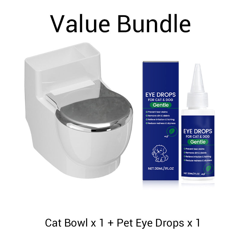 🚽😺 Katzen-Napf Toilette Design: Hygienisch & Platzsparend mit Edelstahlschüssel & Staubschutz - Wandmontage ohne Bohren, praktischer Stauraum für Zubehör!