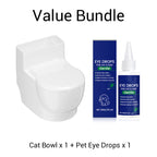 🚽😺 Katzen-Napf Toilette Design: Hygienisch & Platzsparend mit Edelstahlschüssel & Staubschutz - Wandmontage ohne Bohren, praktischer Stauraum für Zubehör!