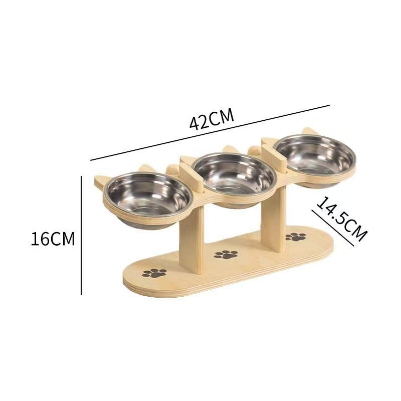 🐾🛡️ Rutschfester, erhöhter Futtertrog mit 3 Schalen – sicheres, komfortables Fressen für Hunde & Katzen 😺🍽️ Ohne Verschütten, schont Gelenke – perfekt für Mehrfachhaustiere. Sofort bereit für tägliche Mahlzeiten!