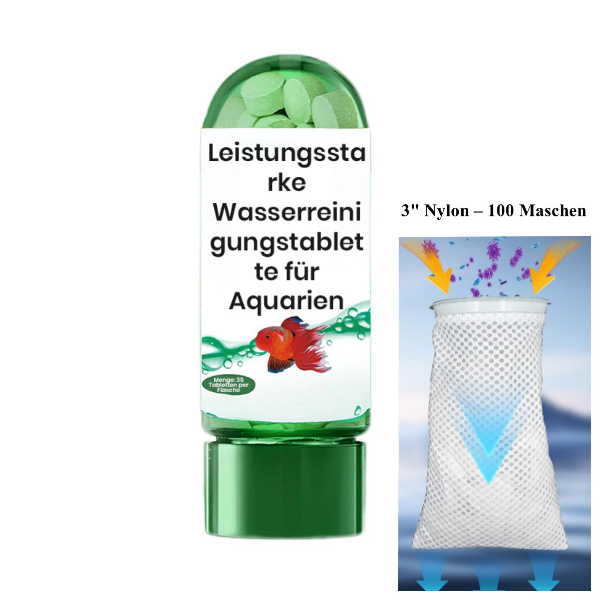 🚀💧Wasserreinigungstablette für Aquarien kaufen 5 und erhalten 5 gratis♻️💧 – Leistungsstarke Reinigung, klares Wasser, gesunde Fische