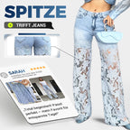 👖🌸 Gespleißte Spitzen-Jeans: Nachhaltiger Komfort & eleganter Style für den Sommer! 👗💃 50% Rabatt – Jetzt zugreifen!