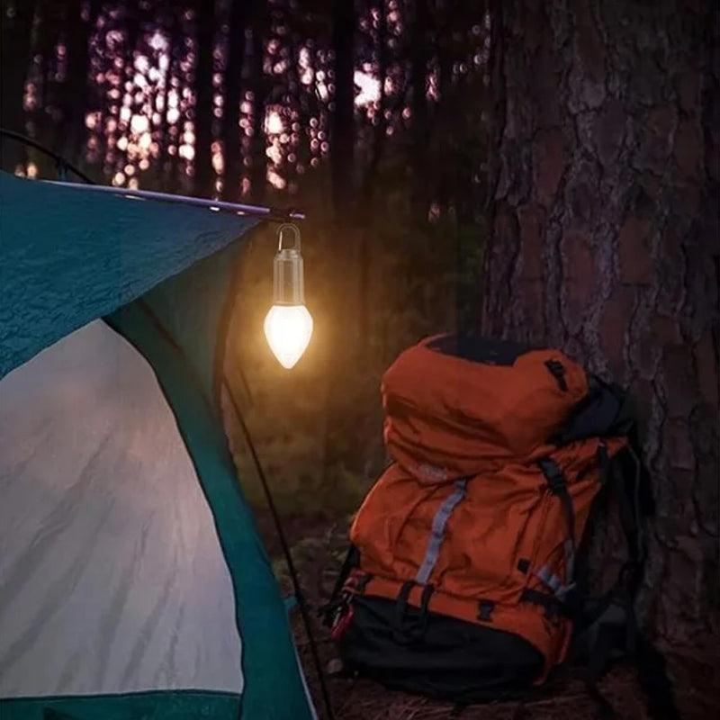 🏕️💡 Solare Campinglaterne mit Haken & Clip, 3 Leuchtmodi, USB-C wiederaufladbar 🔋✨ – wasserdicht, kompakt für Wandern & Outdoor-Abenteuer