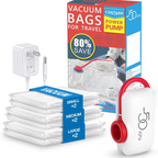 💨🧳 Reise-Vakuierer mit USB – 6 Kompressionsbeutel ✨⚡ Platzsparend & leicht für unterwegs – 50% Rabatt!
