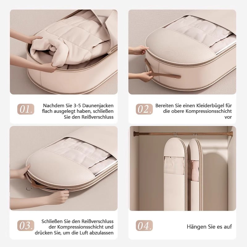 🔥2025 HEISS✨️Platzsparender hängender Kleidersack mit Selbstkompressionsreißverschluss