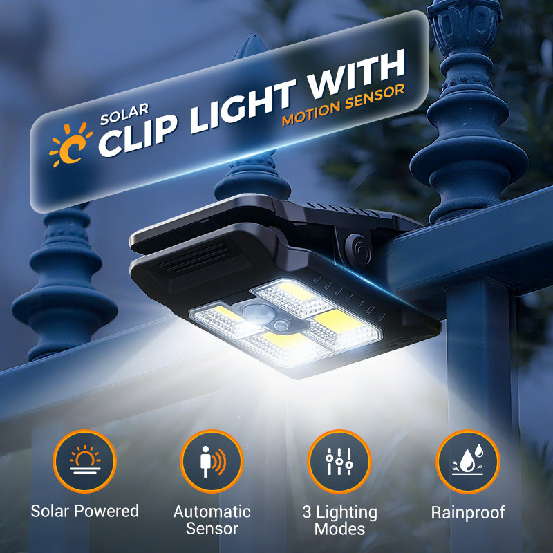 🔥🌙 50% Rabatt – Bestseller 2026 Solar-Außenlampe mit Bewegungsmelder & Clipbefestigung 💡⚡ Ideal für Balkon, Garten & Reisen – kabellos, wasserdicht, automatisch heller bei Bewegung
