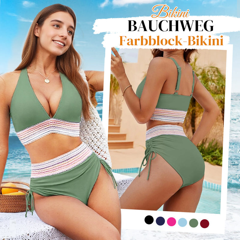 🔥2025 Neuer Typ 49% Rabatt💥Hoch taillierte Bikini-Sets mit Bauchkontrolle und Farbblock-Design👙