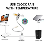 USB-Ventilator mit LED-Uhrbeleuchtung