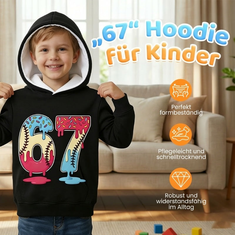 😂🤣 Lustiger Hoodie für Kinder: 67-Meme-Motiv 🧸🎉 Super weich & langlebig – perfekt für Schule & Freizeit!