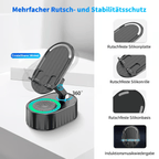 ✨📞 5-in-1 Handyhalterung mit kabellosem Lautsprecher & LED-Licht 🔈💡 360° drehbar, universal für Handy & Tablet – ideal fürs Büro, Schlafzimmer oder die Küche
