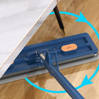🧹💧 Wischen & Schaben zugleich – 2in1 Flachmopp mit integriertem Abstreifer, 126cm Edelstahlgriff, 360° drehbar, für Haare & Flecken – inkl. 2 Mikrofaserpads, waschmaschinenfest – ideal für Fliesen, Holz & Glas. 💪✨