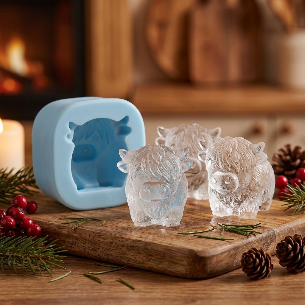 🐰🐮 3D Highland-Cow Eiswürfelform 🧊🎁 Kreative Silikonform für charaktervolle Drinks, Partys & besondere Geschenke – 50% Oster-Special sichern!
