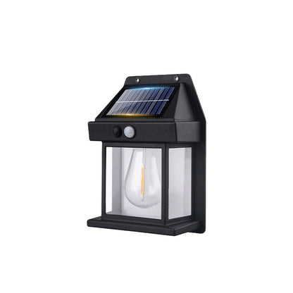 ⏳Zeitlich begrenztes Angebot⏳ Solar-Wandleuchte mit Bewegungsmelder – warmweißes Licht im Laternenstil, 3 Modi, Schwarz oder Weiß
