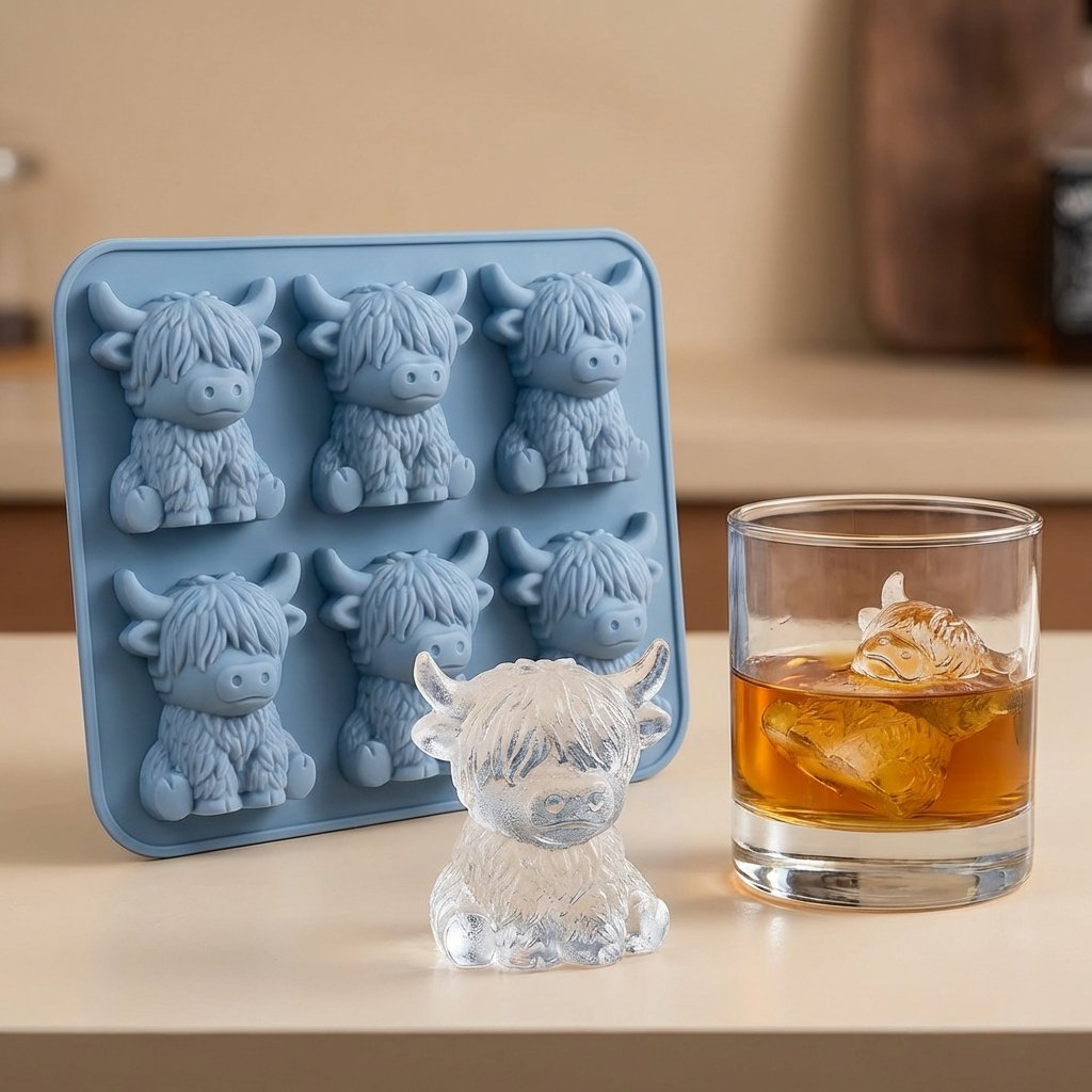🐰🐮 3D Highland-Cow Eiswürfelform 🧊🎁 Kreative Silikonform für charaktervolle Drinks, Partys & besondere Geschenke – 50% Oster-Special sichern!
