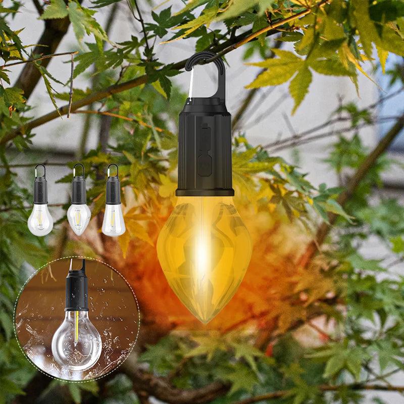 🏕️💡 Solare Campinglaterne mit Haken & Clip, 3 Leuchtmodi, USB-C wiederaufladbar 🔋✨ – wasserdicht, kompakt für Wandern & Outdoor-Abenteuer