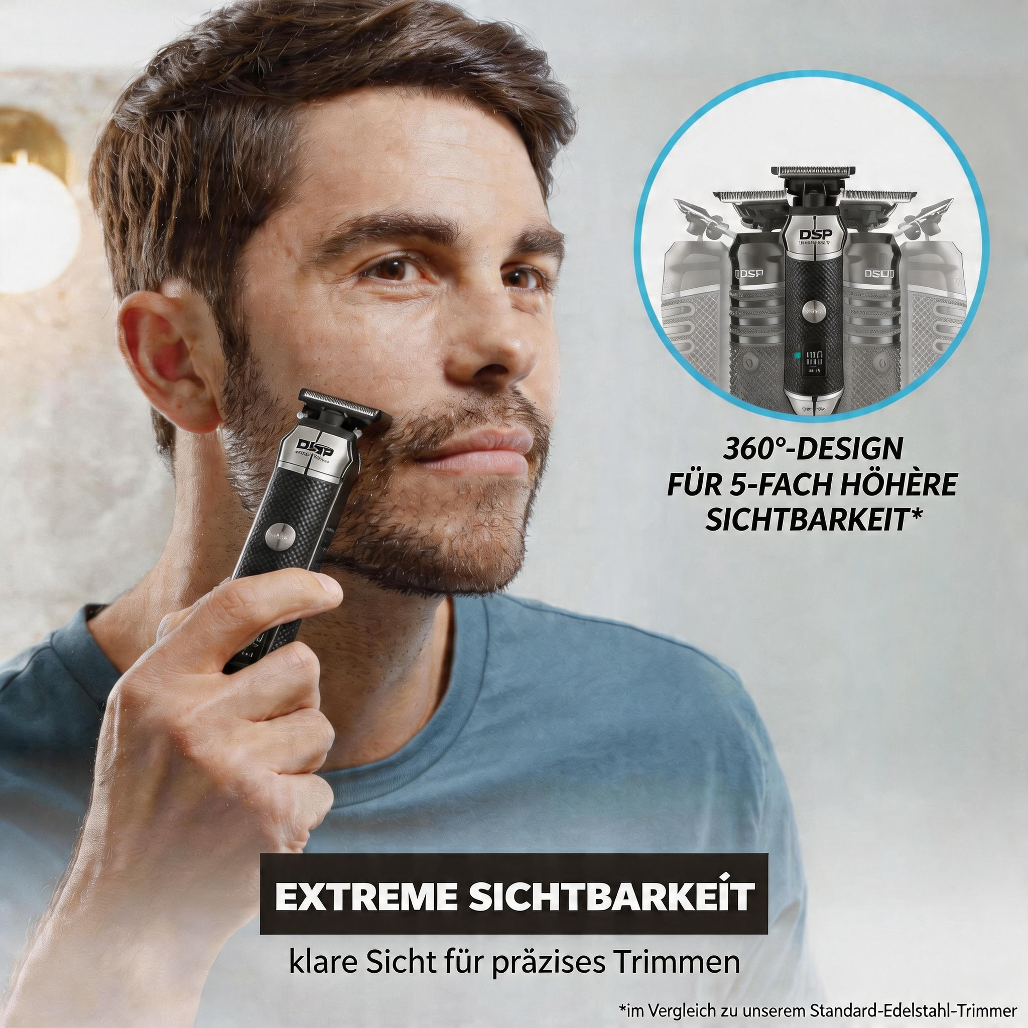 ✂️🧔 50 % RABATT – Luxuriöses 3-in-1 Profi-Pflegeset ⚡🔋: T-Klingen-Trimmer, Folienrasierer, Nasenhaartrimmer – LED-Display, USB-Ladung – perfekt für unterwegs & präzise Nass-/Trockenrasur.