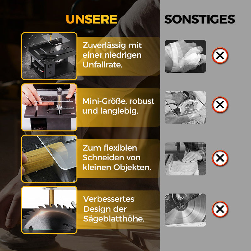 🔥🔥50 % Rabatt zum Muttertag🔥 🗜️Multifunktionale Präzisions-Mini-Tischkreissäge🔥