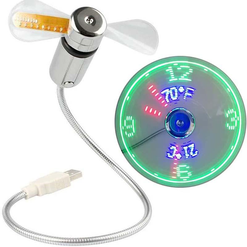 USB-Ventilator mit LED-Uhrbeleuchtung