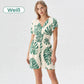 🩷HEISSER VERKAUF 62% RABATT🩷Overall mit elastischer Taille und botanischem Print für Damen