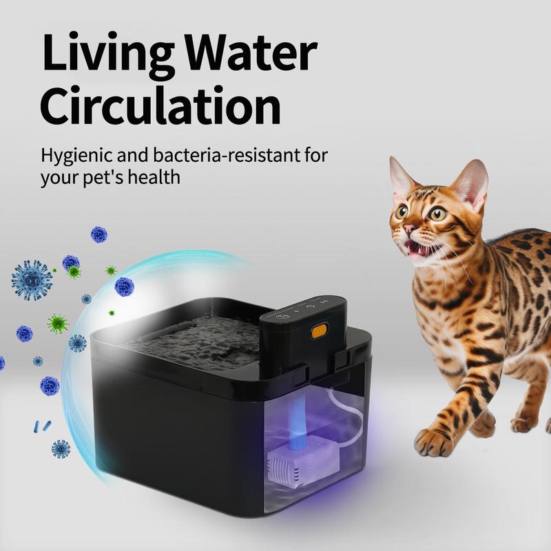 🐾💧 Kabelloser, geräuscharmer Katzenbrunnen 2,2L mit Bewegungssensor 🚰🐱 Batteriebetriebener Trinkbrunnen für Hunde & Katzen. Fördert die Wasseraufnahme, ideal für Haushalte mit mehreren Haustieren. Einfache Reinigung.