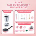 [Bestes Geschenk für Kinder] Mini-Küchen-Kochspielzeug für Kinder – 22-teiliges Set
