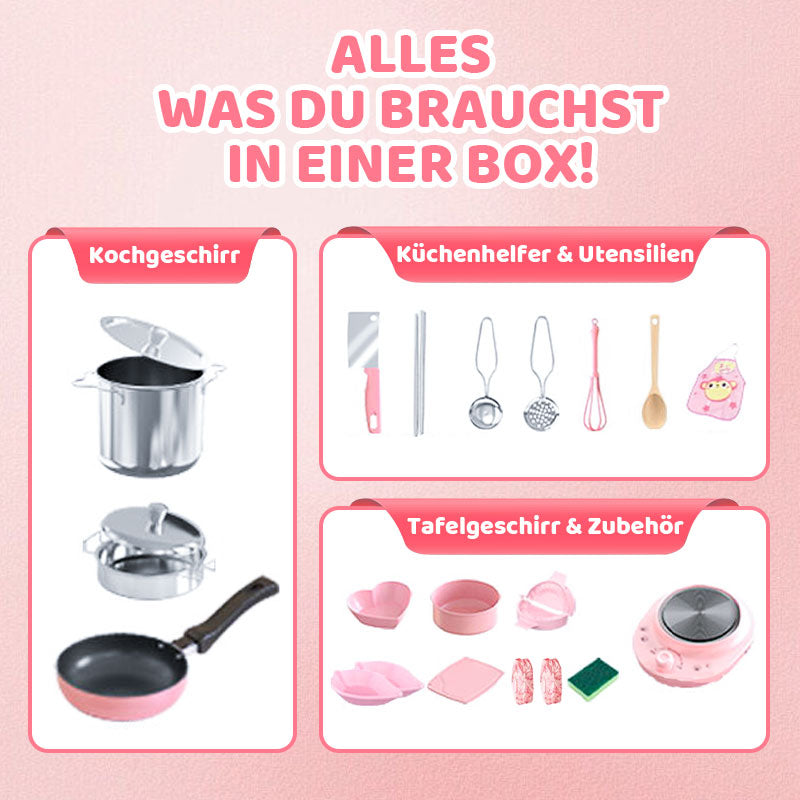[Bestes Geschenk für Kinder] Mini-Küchen-Kochspielzeug für Kinder – 22-teiliges Set