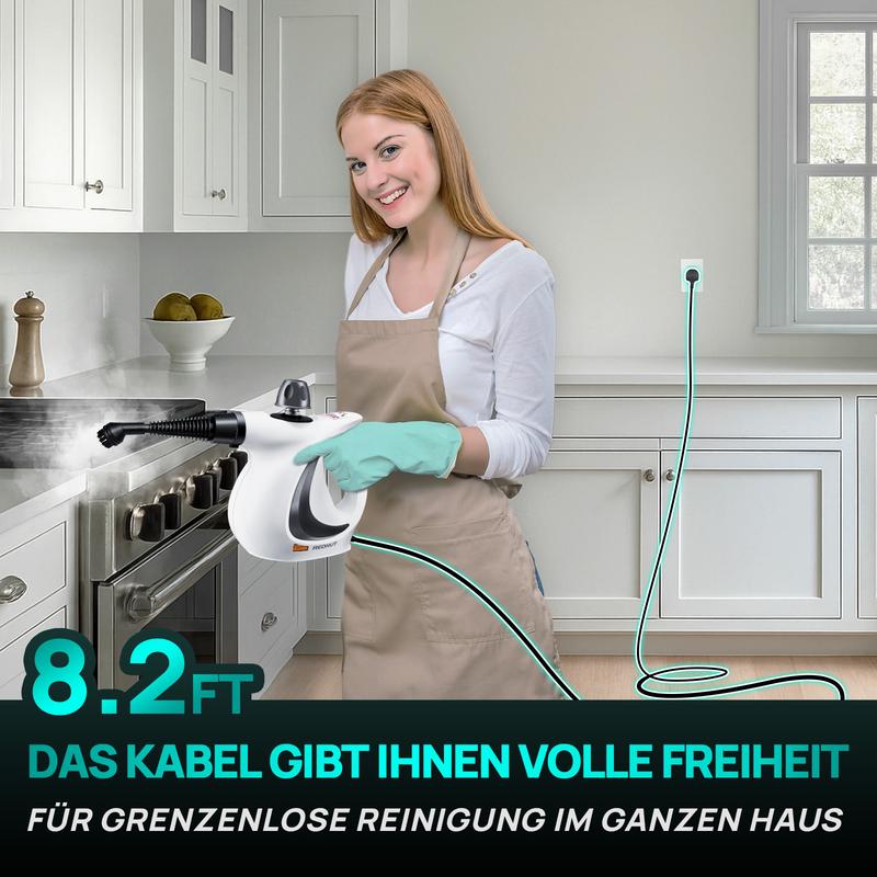 🚀🌟 All-in-One Dampfreiniger: Schwere Fette & Bakterien in 15 Sek. weg – chemiefrei, kraftvoll für Küche, Bad, Auto 💫✨ Kontinuierliche Reinigung, nachhaltig & effizient.