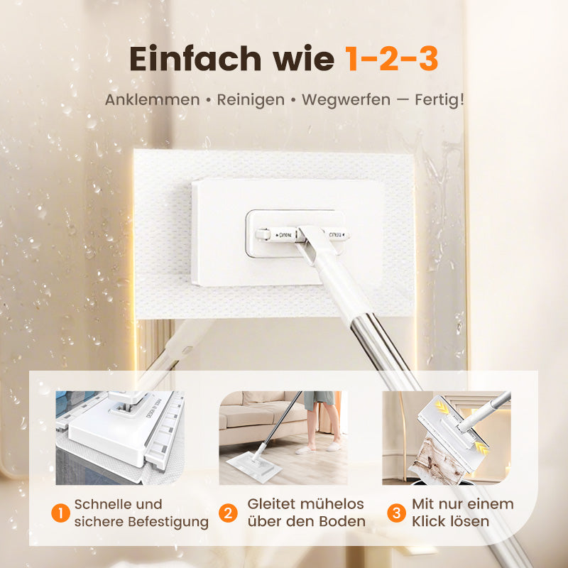 🧹✨ Einweg-Staubmopp mit 4 waschbaren Bezügen & 50% Rabatt – Praktisch, hygienisch & nachhaltig 🏠💫 für blitzsaubere Böden!
