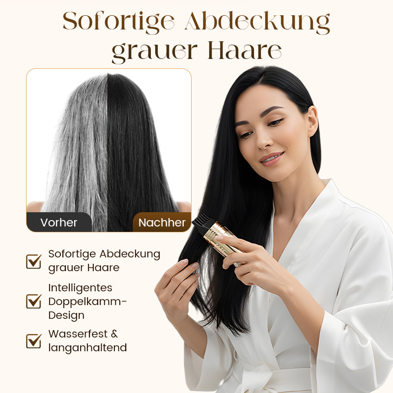 🎀✨2 kaufen 1 gratis dazu 💁‍♀️💖 2-in-1 Haarfärbekamm – Sofortige Grauabdeckung, Sanfte Formel & Wasserdicht 🎨📦