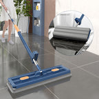 🧹💧 Wischen & Schaben zugleich – 2in1 Flachmopp mit integriertem Abstreifer, 126cm Edelstahlgriff, 360° drehbar, für Haare & Flecken – inkl. 2 Mikrofaserpads, waschmaschinenfest – ideal für Fliesen, Holz & Glas. 💪✨