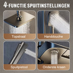 Intelligente drucksteigernde Thermostat-Brausegarnitur mit Digitalanzeige