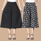 🔥HEISSER VERKAUF🔥Damen-Culottes mit weitem Bein und plissiertem Chiffon