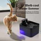 🐾💧 Kabelloser, geräuscharmer Katzenbrunnen 2,2L mit Bewegungssensor 🚰🐱 Batteriebetriebener Trinkbrunnen für Hunde & Katzen. Fördert die Wasseraufnahme, ideal für Haushalte mit mehreren Haustieren. Einfache Reinigung.
