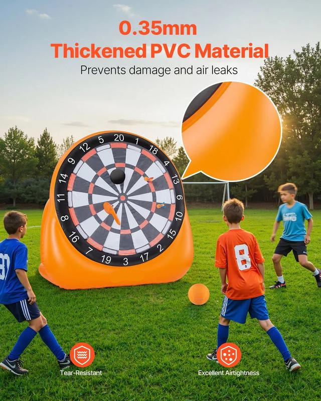 Aufblasbare Fußball-Dartscheibe, riesige Fußball-Dartscheibe, kommt mit 2 Fußbällen und Luftpumpe, lässt sich in 3 Minuten installieren, ideal für große Gartenspiele.