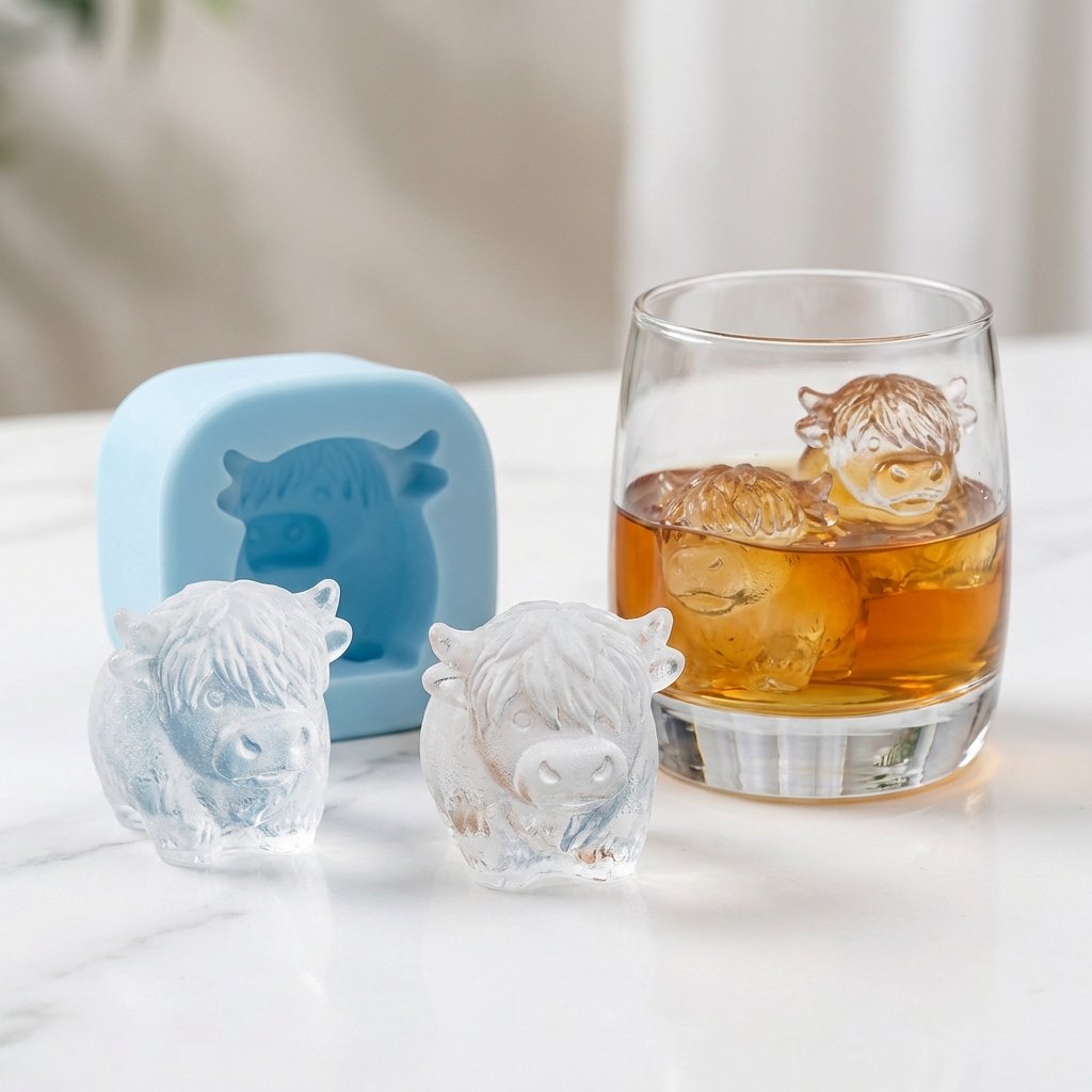 🐰🐮 3D Highland-Cow Eiswürfelform 🧊🎁 Kreative Silikonform für charaktervolle Drinks, Partys & besondere Geschenke – 50% Oster-Special sichern!