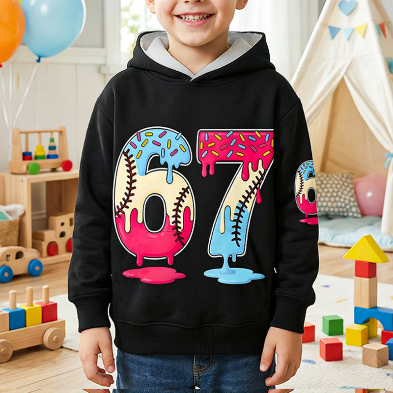 😂🤣 Lustiger Hoodie für Kinder: 67-Meme-Motiv 🧸🎉 Super weich & langlebig – perfekt für Schule & Freizeit!