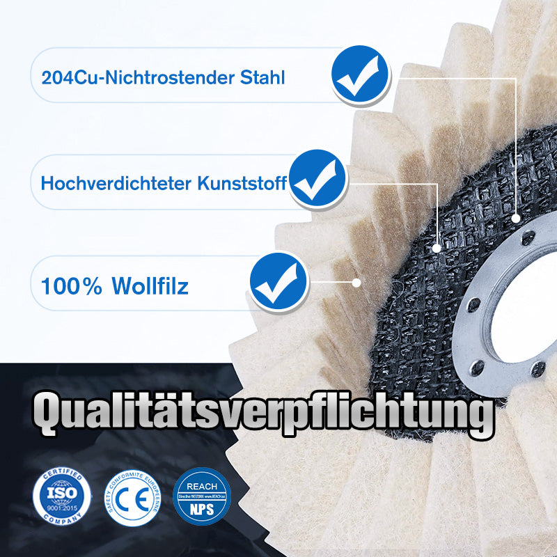 🧽✨ Wollpolierscheibe für Winkelschchleifer – Hochglanz-Spiegelfinish! 🚀⚡ Langlebig, vielseitig & ideal für Auto, Metall & Stein. Jetzt 53% Rabatt sichern! 🔧💯