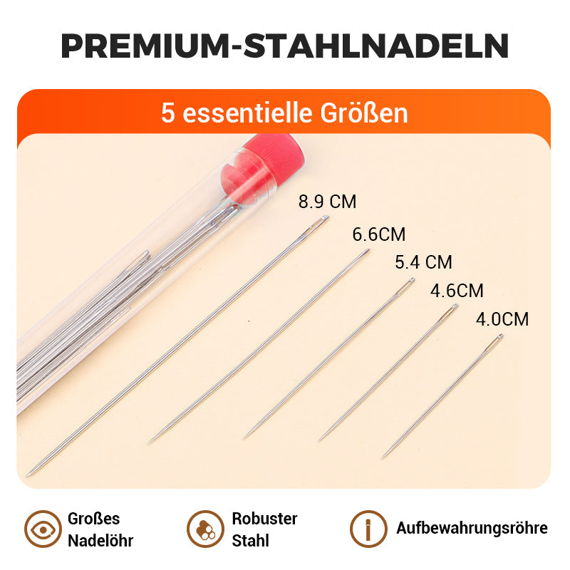 🧵✨ Nadel-Set für Großauflagen – 37-teilige Augen-Nähnadeln ✂️🌟 präzise & langlebig für anspruchsvolle Handarbeiten. Ihr unverzichtbarer Begleiter für kraftvolles Nähen mit Komfort!