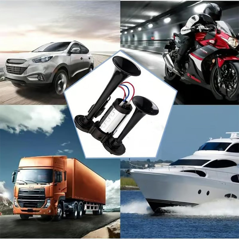 🚨🔥 150 dB Zug-Hupe für SUV & LKW: 12V/24V Universal, militärisch wasserdicht – Sicherheit trifft Autorität! 🚗💨 Einfacher Anschluss, unüberhörbar im Notfall.