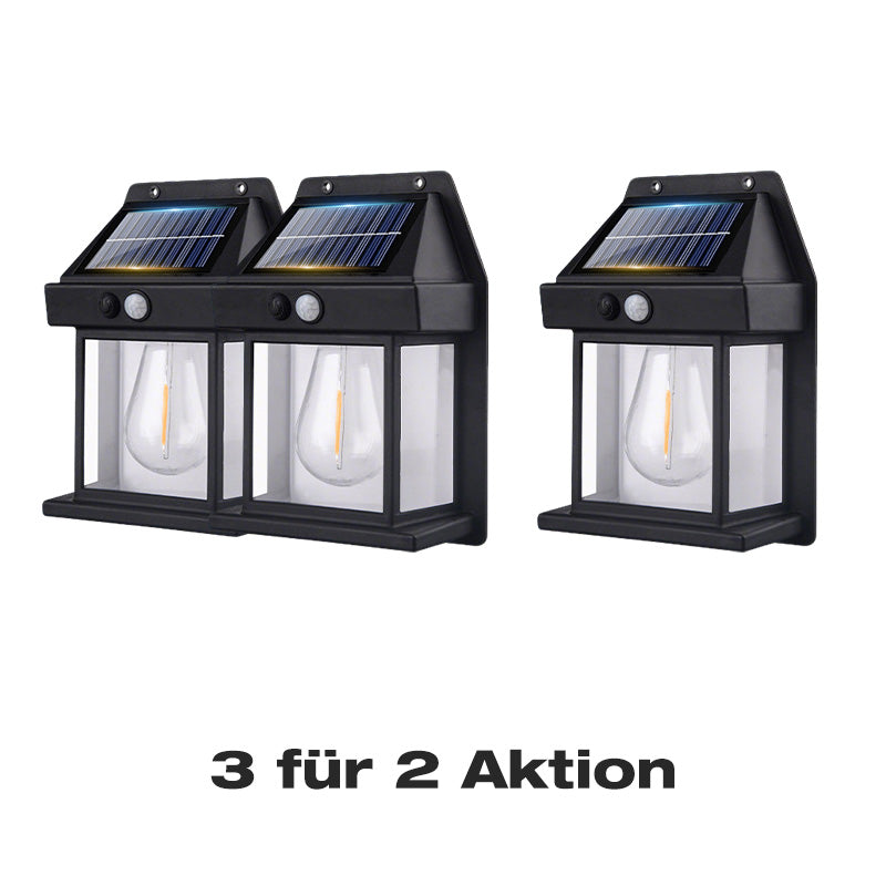🏠✨ 2 kaufen, 1 gratis! Bewegungs-Sensor Solar-Wandleuchte in Wolfram-Design – automatisch, wetterfest & energieautark. Perfekte Sicherheitsbeleuchtung für Garten und Eingang. 🌞🔋