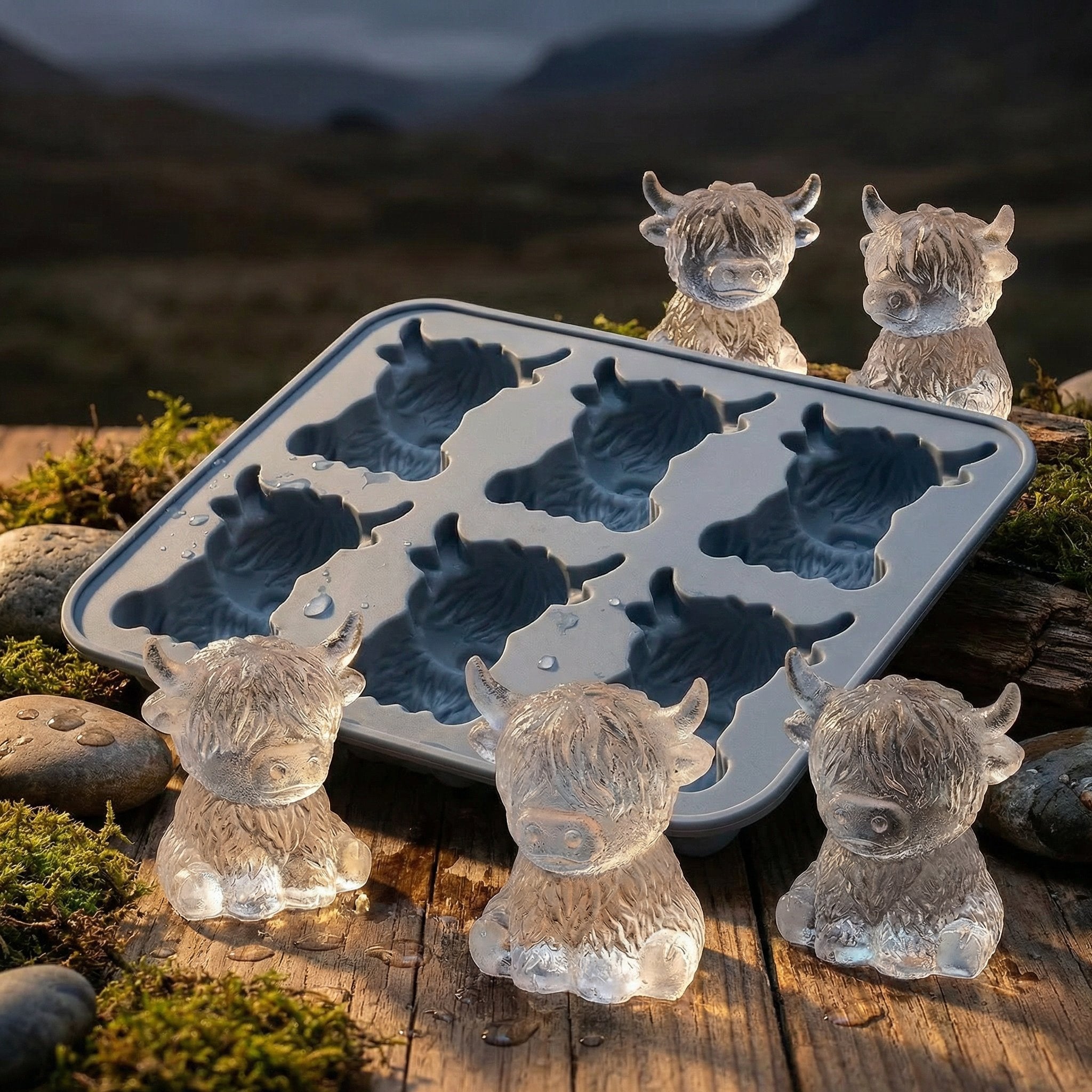 🐰🐮 3D Highland-Cow Eiswürfelform 🧊🎁 Kreative Silikonform für charaktervolle Drinks, Partys & besondere Geschenke – 50% Oster-Special sichern!